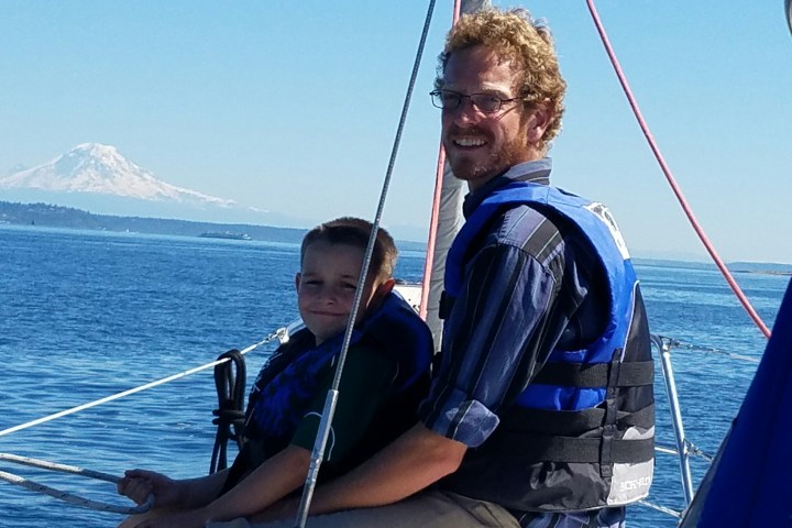 a person in a boat on a body of water